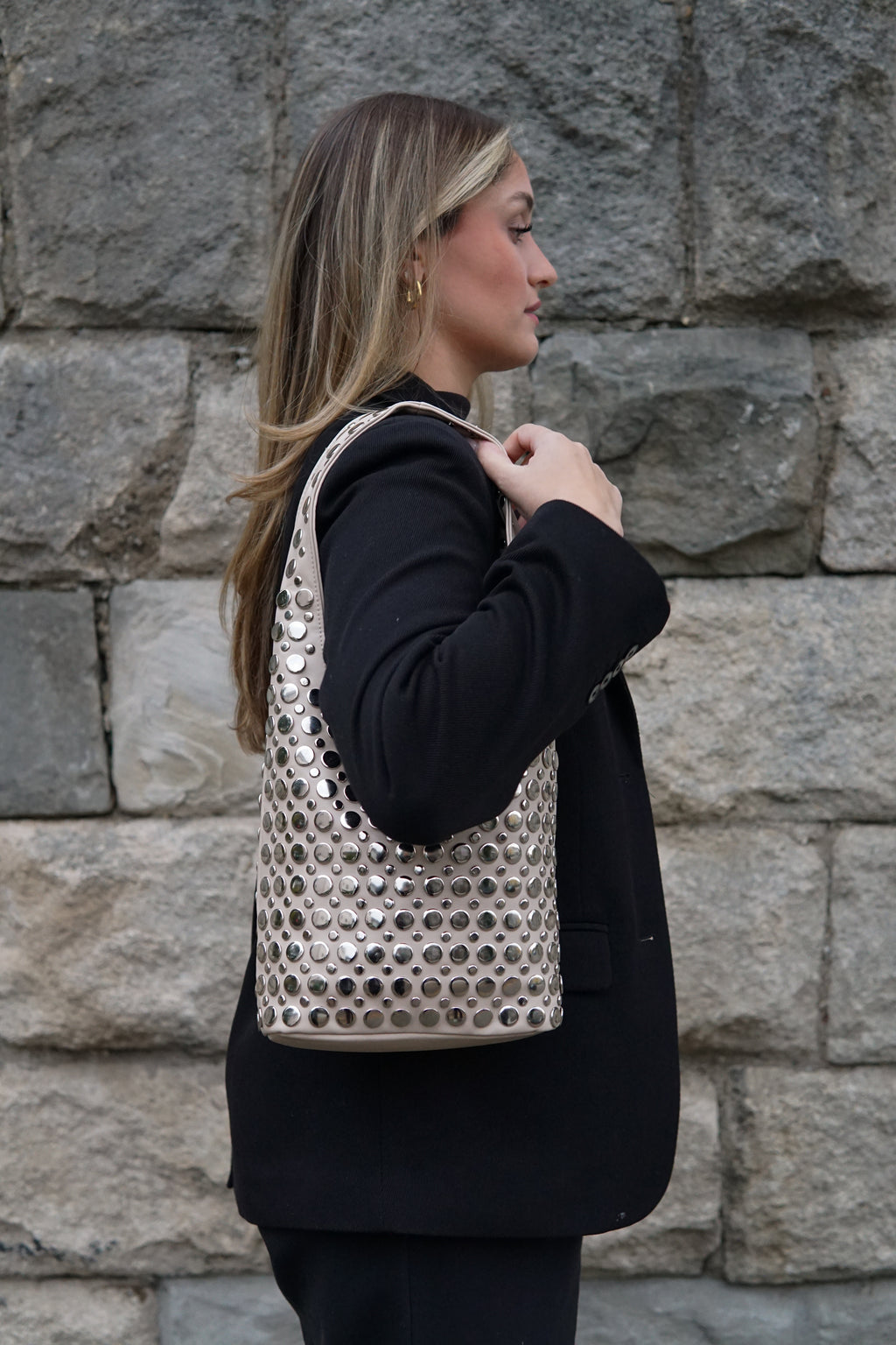 Bali Studded Bag - Khaki