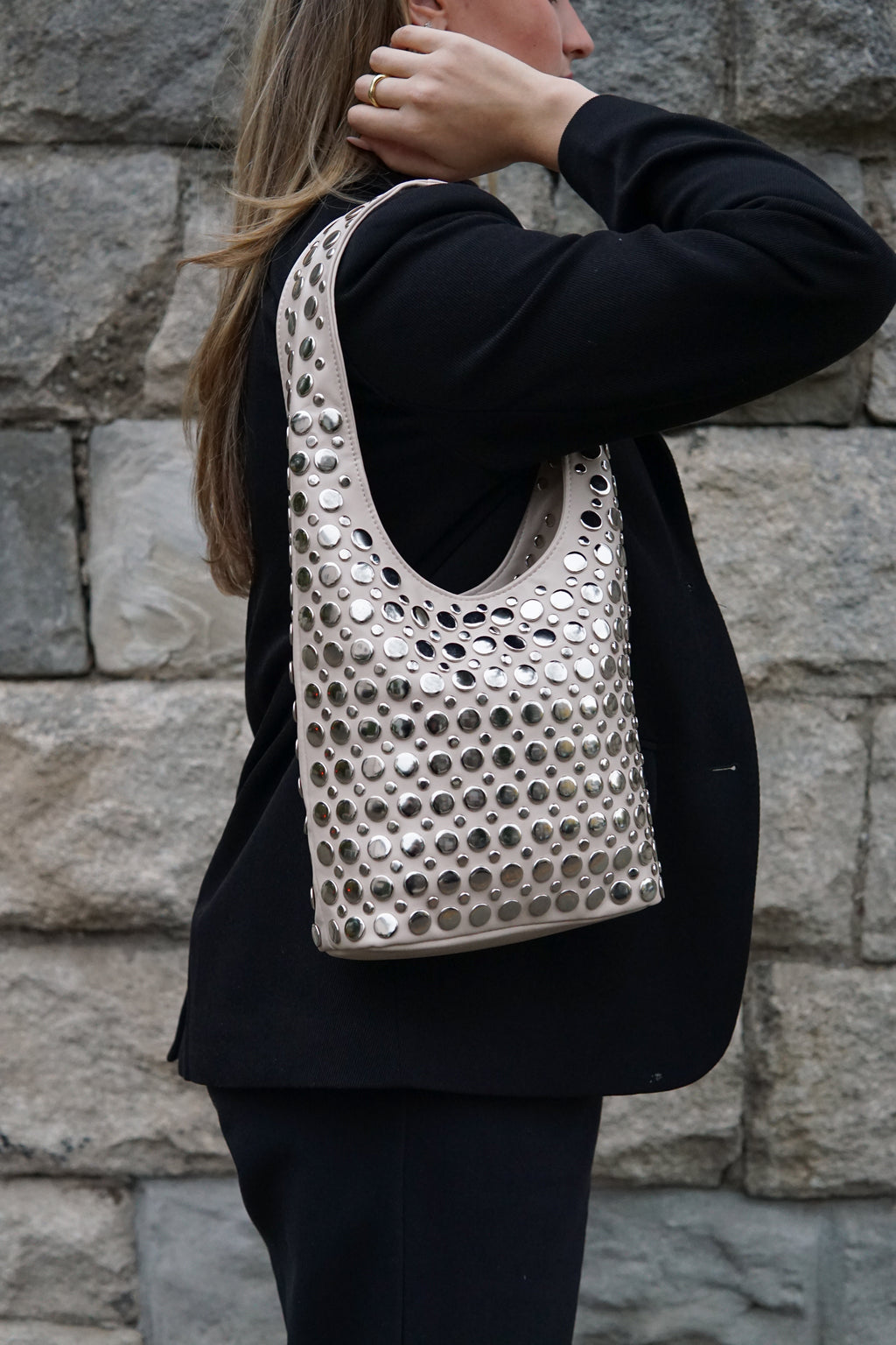 Bali Studded Bag - Khaki