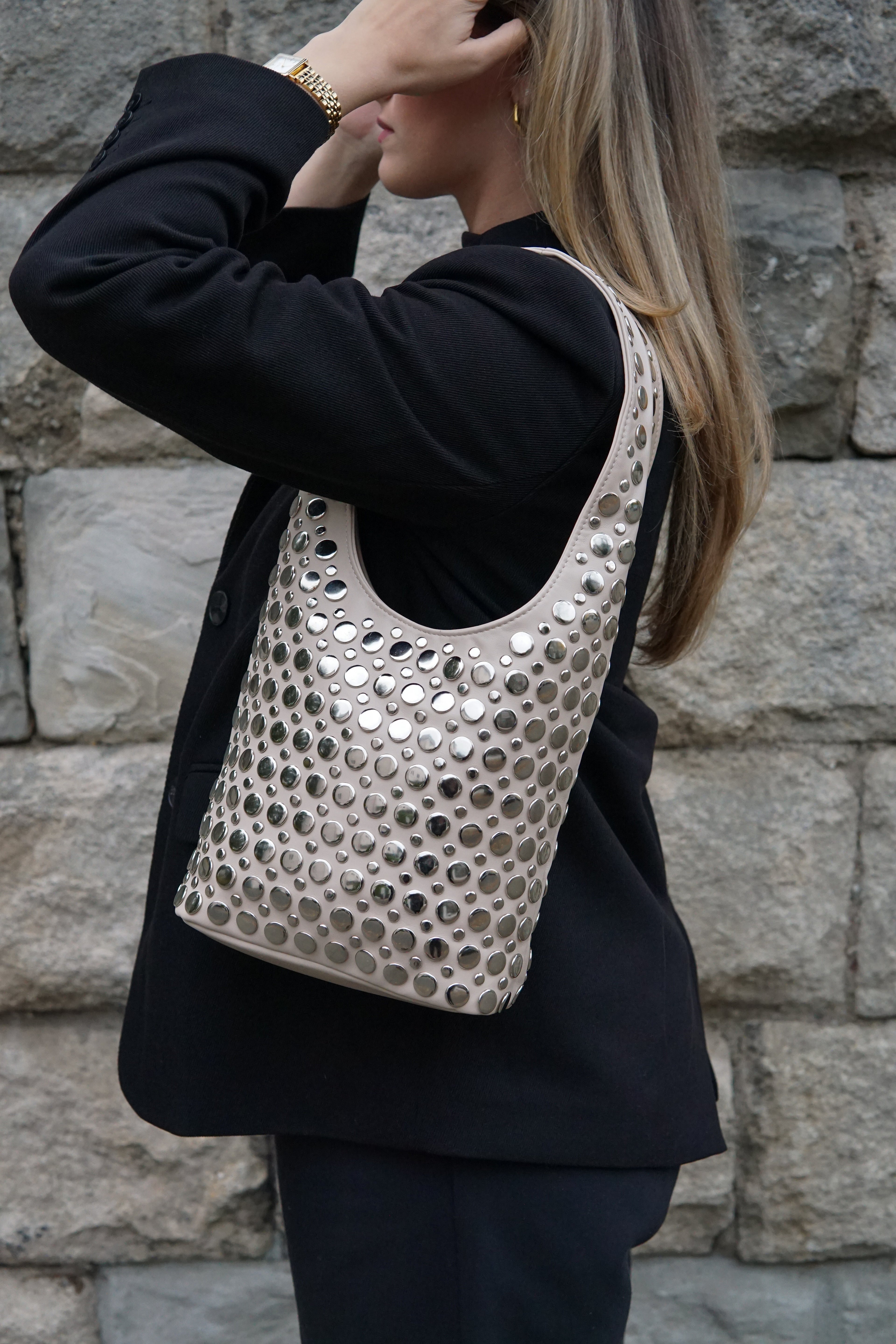 Bali Studded Bag - Khaki