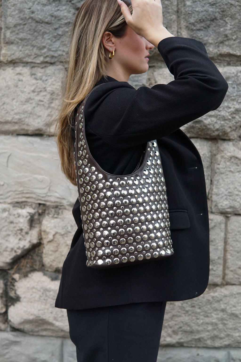 Bali Studded Bag - Coffee