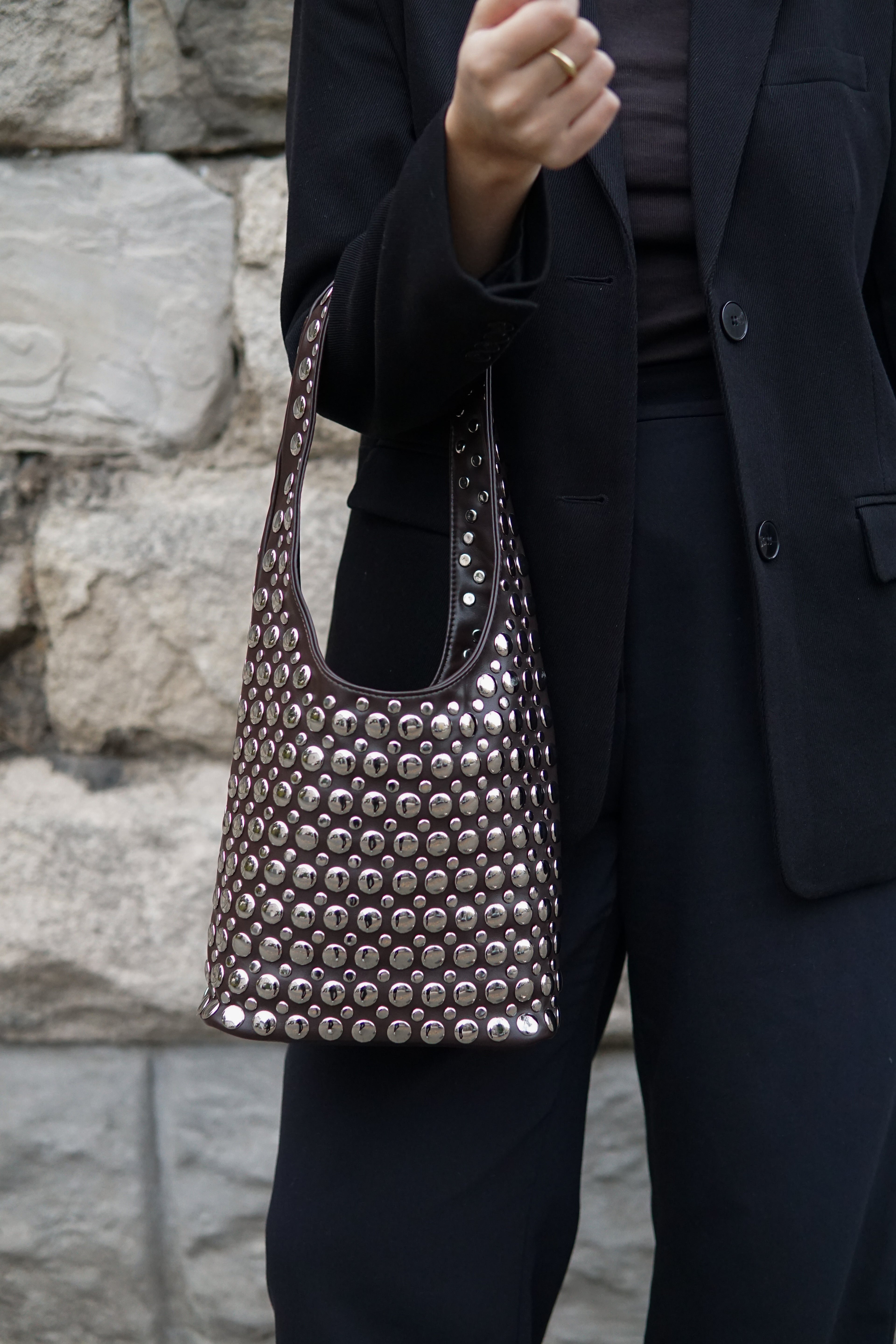 Bali Studded Bag - Coffee