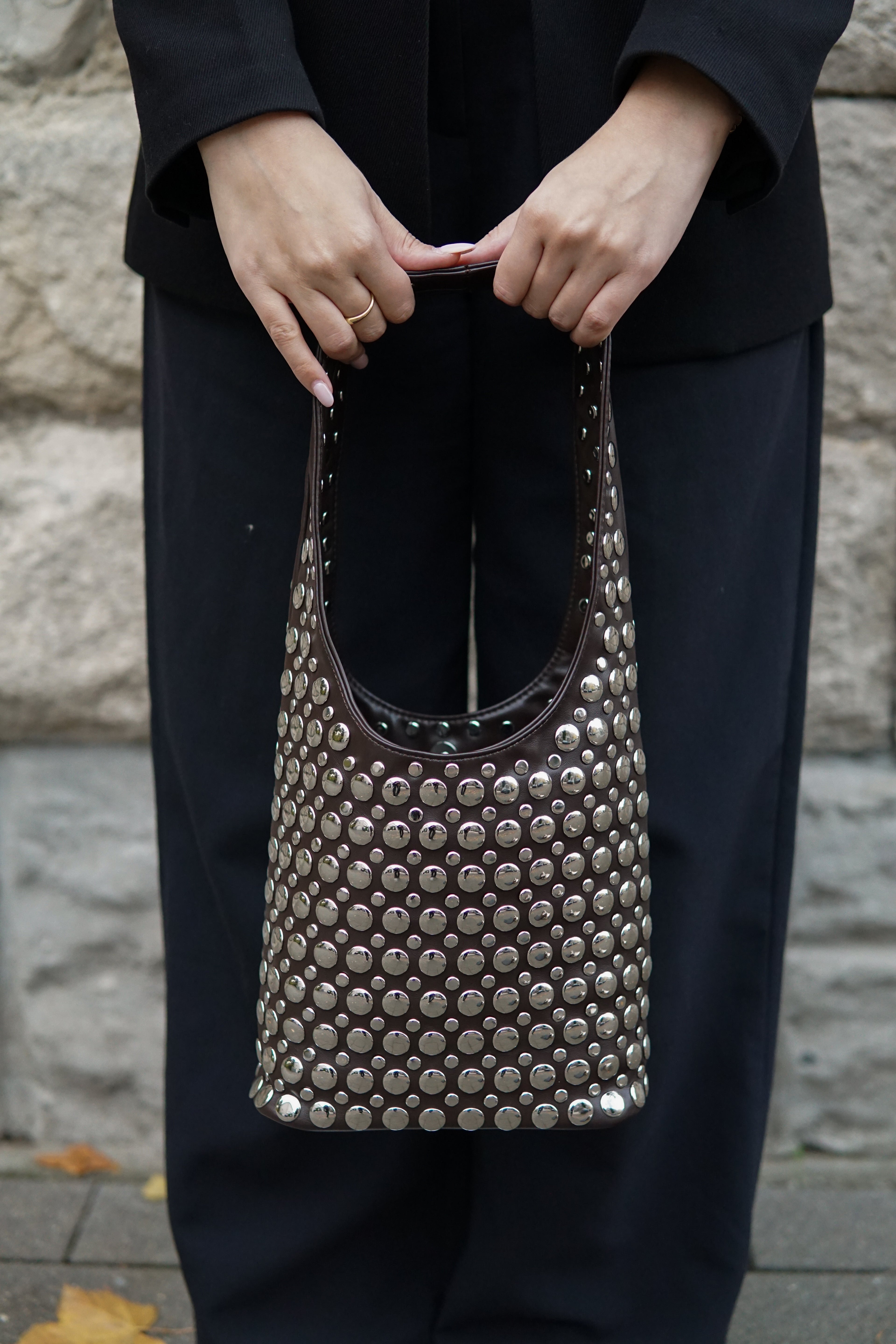 Bali Studded Bag - Coffee