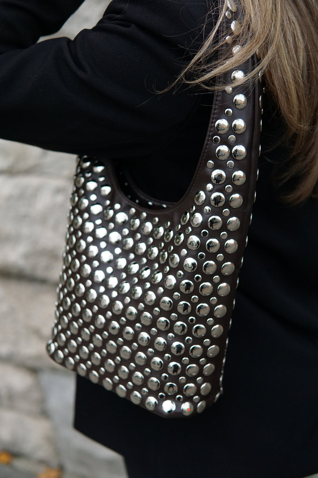 Bali Studded Bag - Coffee