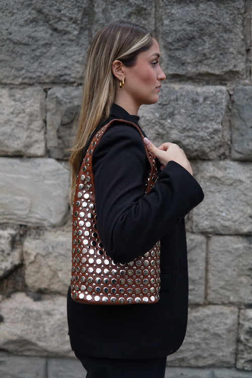 Bali Studded Bag - Toffee